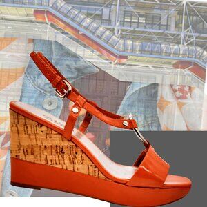 WEDGE Sandal Patent Tangerine Franco Sarto